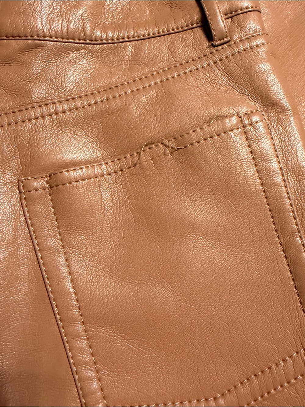 Wilfred Camel Wide-Leg Faux Leather Pants - Picture 9 of 10